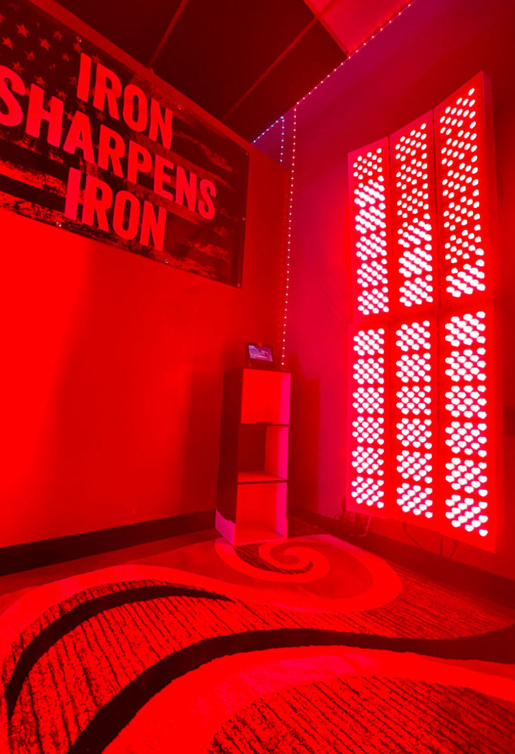 Red light therapy booth at American Fit